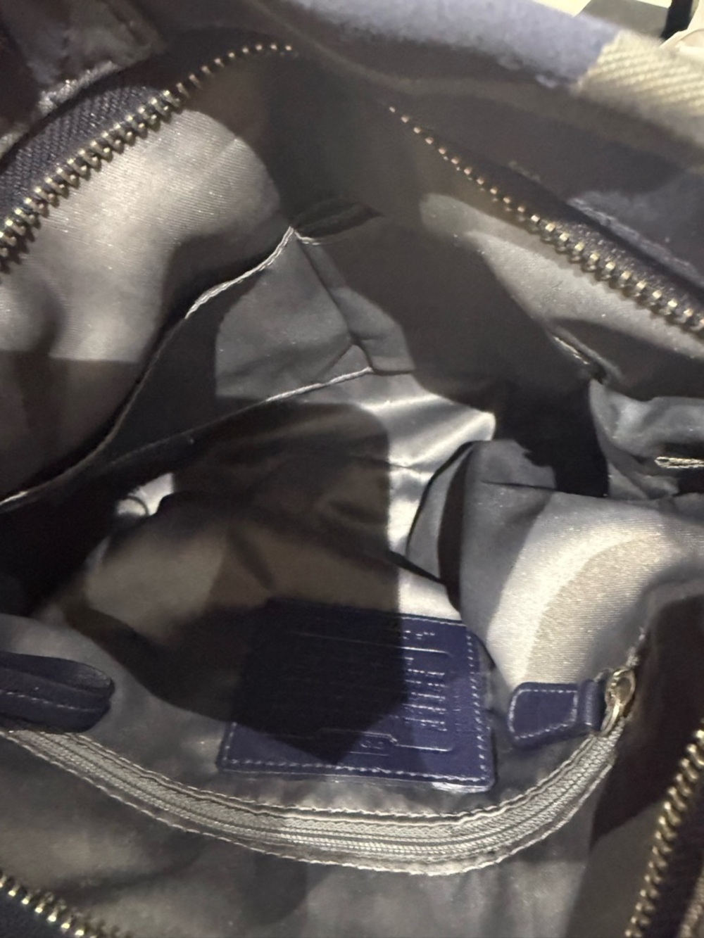 Coach Navy and Silver Signature Chain Shoulder Bag - Picture 12 of 12